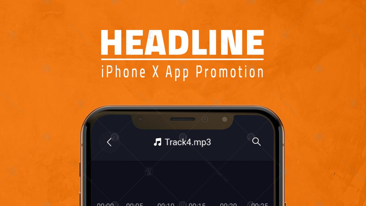iPhone X App Promotion on Yellow Images Creative Store